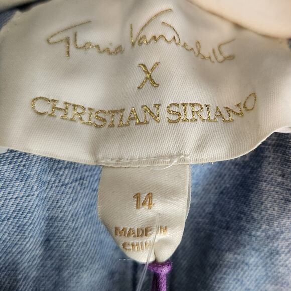Gloria Vanderbelt X Christian Siriano Denim Dress Womens Size 14 - Picture 5 of 9